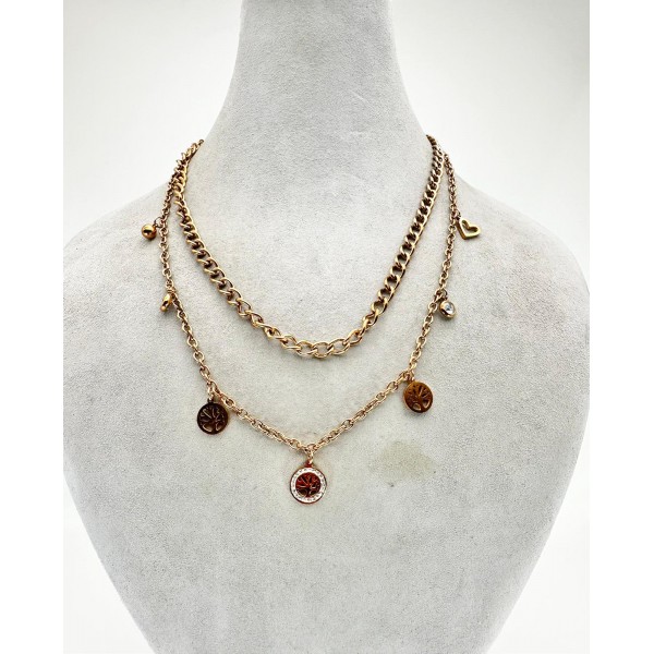 Rose İkili Figürlü Kolye